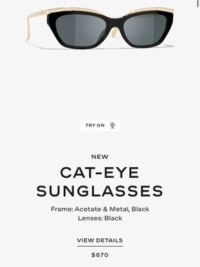 Cat-Eye Sunglasses in Black & Gold